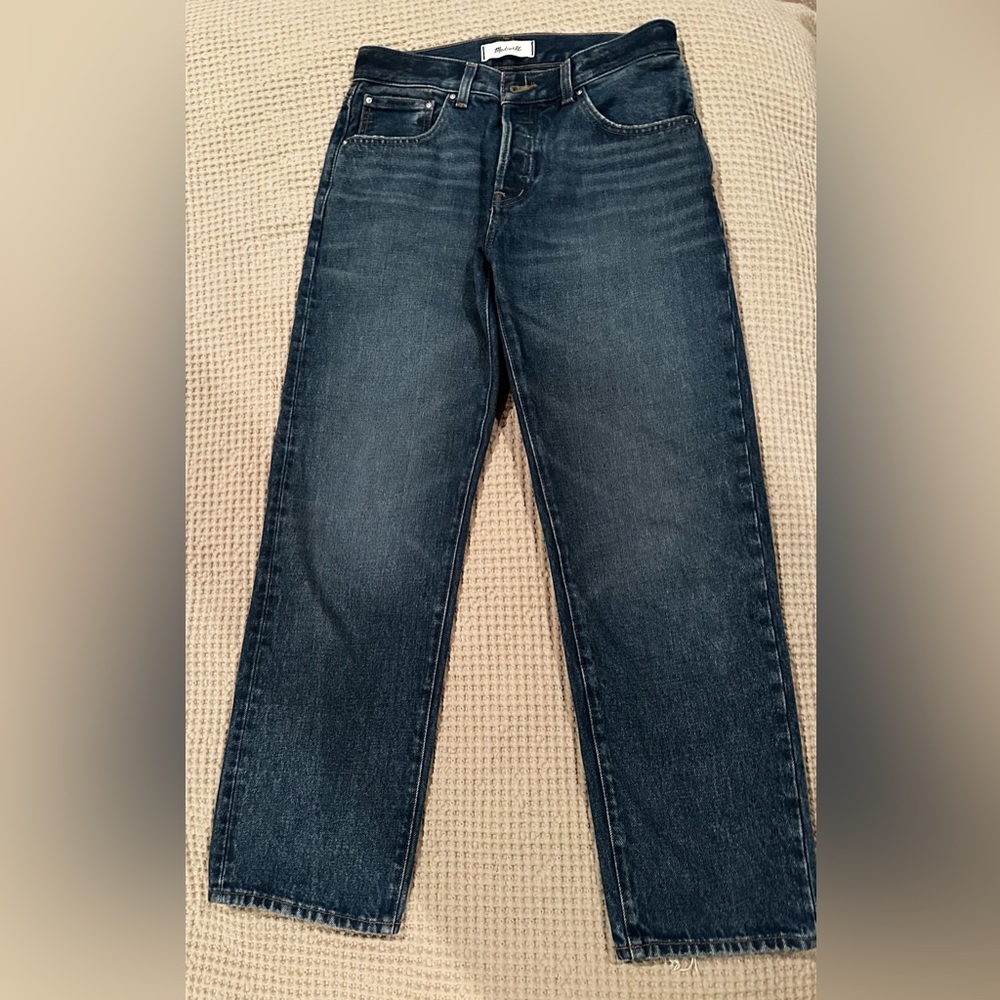 Madewell Dark Blue Straight Leg Jeans - Picture 2 of 4